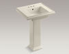 Wash basin with pedestal Tresham K-2844-4-G9 Gray Wash basin with pedestal Tresham Kohler 2015 K-2844-4-G9 Contemporary / Modern