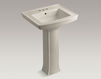 Wash basin with pedestal Archer K-2359-4-0 white Wash basin with pedestal Archer Kohler 2015 K-2359-4-0 Contemporary / Modern