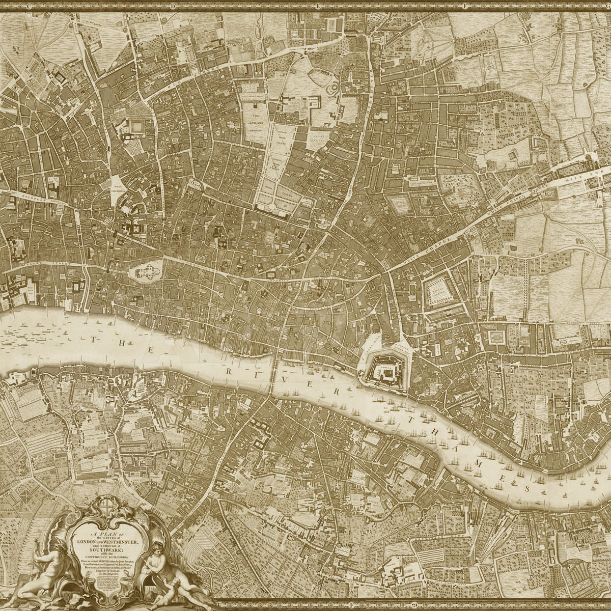 Buy Wallpaper Iksel   Map of London 1746