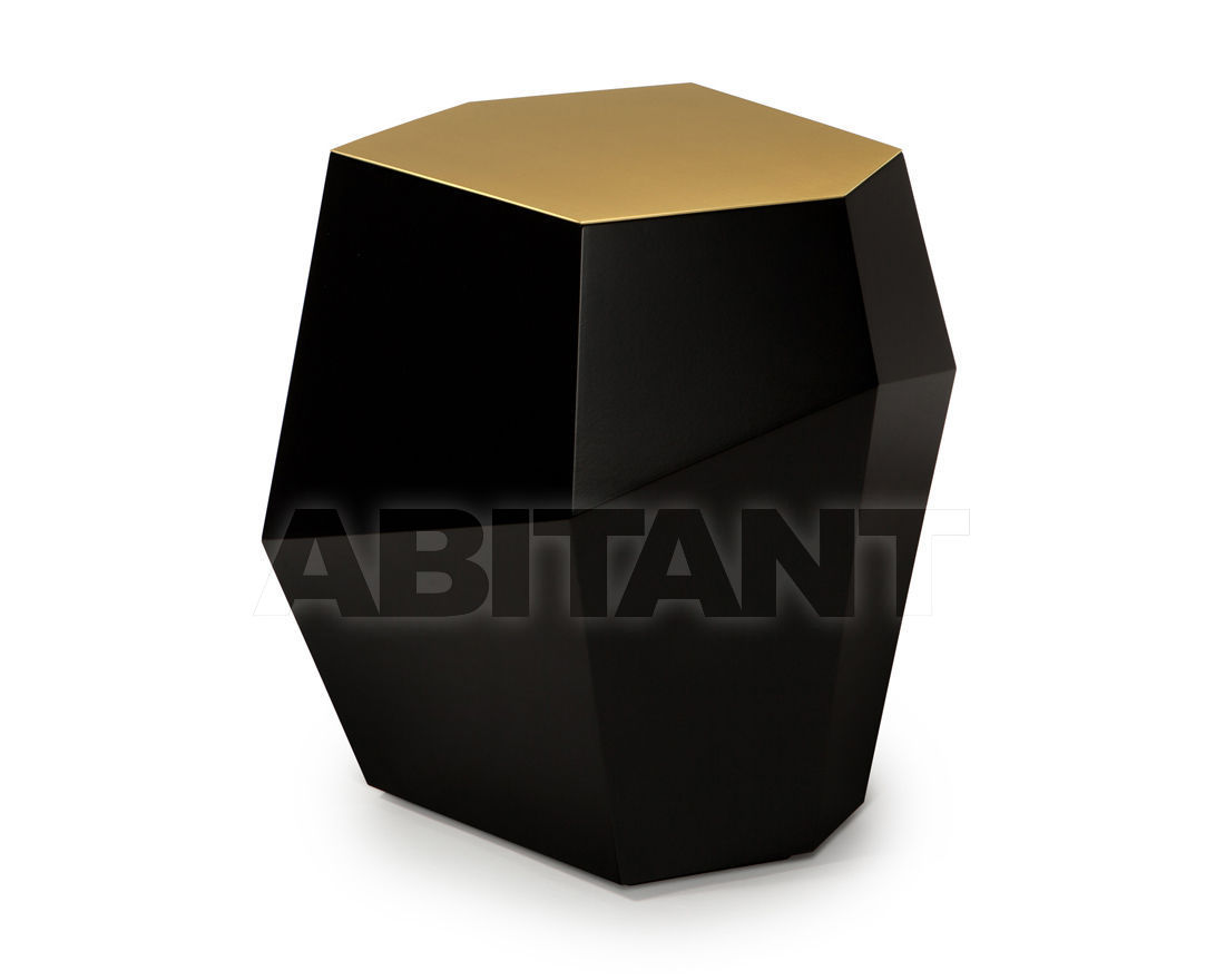 Buy Coffee table Insidherland  THREE ROCKS High Table Lacquered & Top Brass Plate