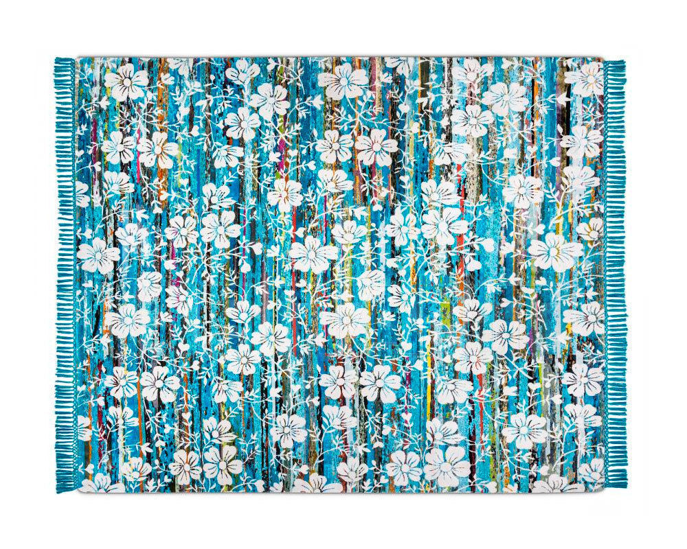 Buy Modern carpet Rug Star 2016 Tibetan Pop | Baishak | WhiteSnow on ECO Neon 0880 ElectricBlue