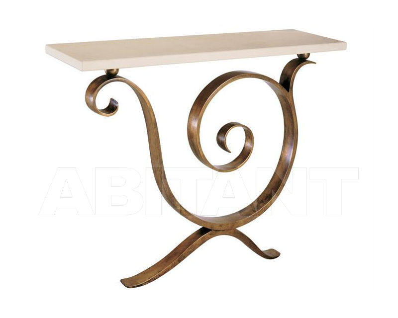 Buy Console Villiers Brothers Limited 2016 Aegean console table - cast bronze with crema marfil top