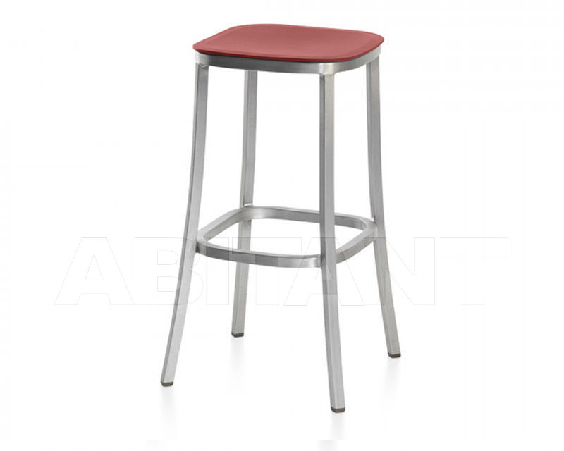 Buy Bar stool Emeco 1 Inch by Jasper Morrison 1 INCH 30 OCHRE RED