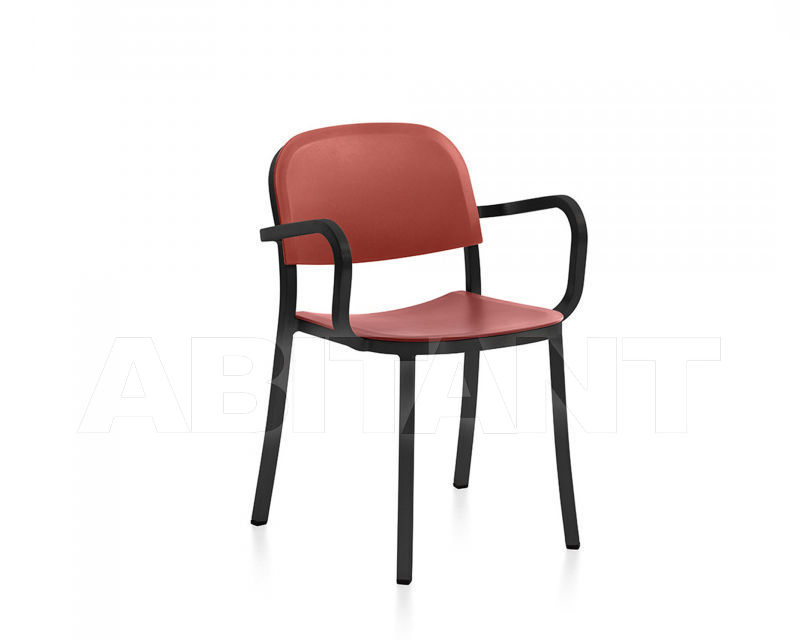 Buy Armchair Emeco 1 Inch by Jasper Morrison 1 INCH DARK PC A OCHRE RED