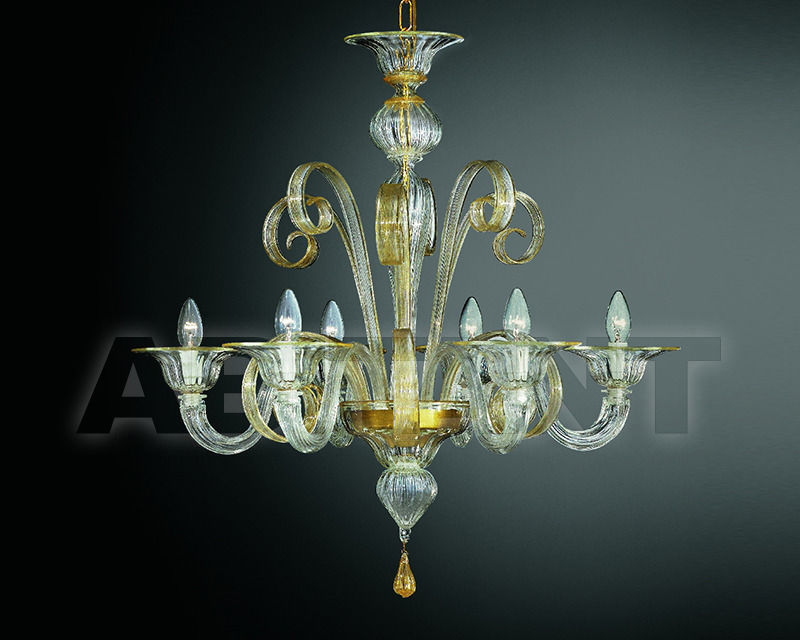 Buy Сhandelier Lavai lavorazione vetri artistici di Giuliano Statua & C. 2007 206/6 trasparente oro