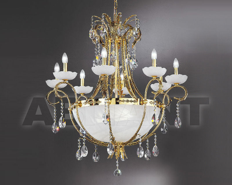 Buy Сhandelier Asfour Crystal Crystal 2013 CH 781/6 Gold Patina PEAR