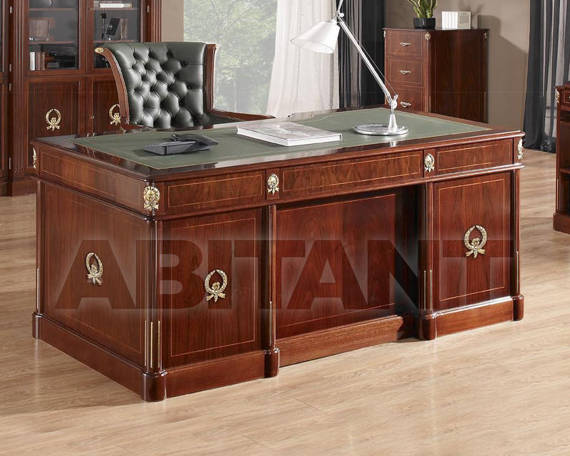 Buy Writing desk Aparicio y Navarro Mobles Auxiliares Picasso - Sorolla Sorolla Mesa Despacho 9 cajones Mod. Sorolla ''Tapete Piel"