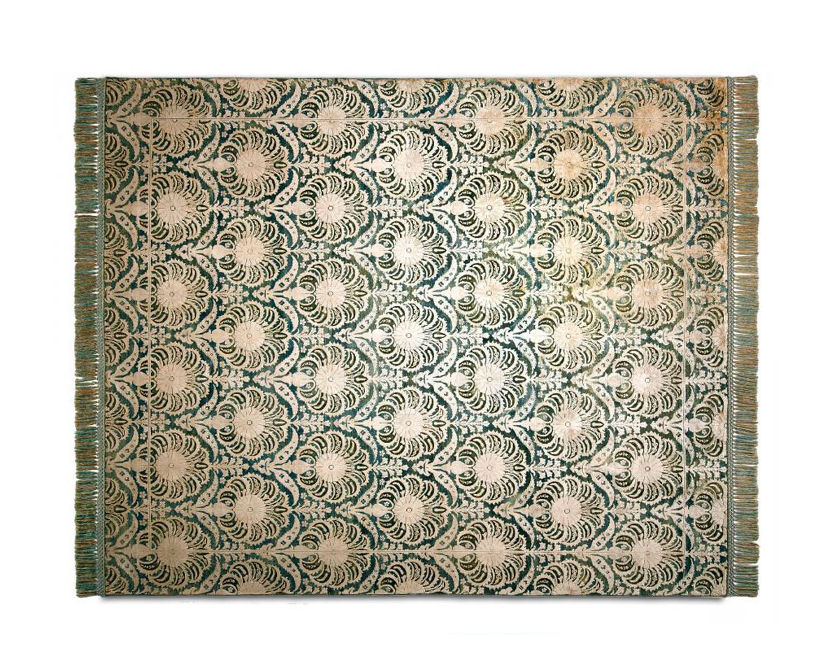 Buy Modern carpet Rug Star Oxidized Belle Époque Ferdinand | Blue | SilkFringes 